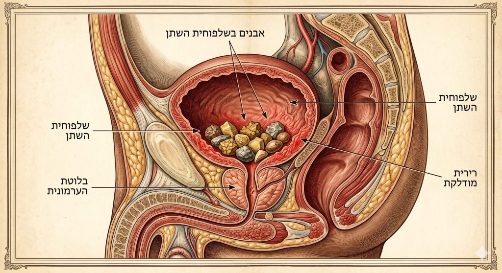 אבנים בשלפוחית השתן אצל גברים – תסמינים, אבחון וטיפול